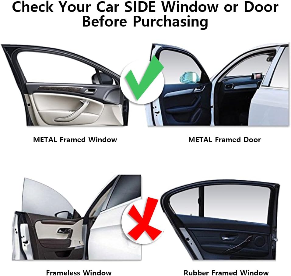 Car Side Window Sun Shade - Universal Reversible Magnetic Curtain for Baby and Kids with Sun Protection Block Damage from Direct Bright Sunlight, and Heat - 1 Piece of Solid Black