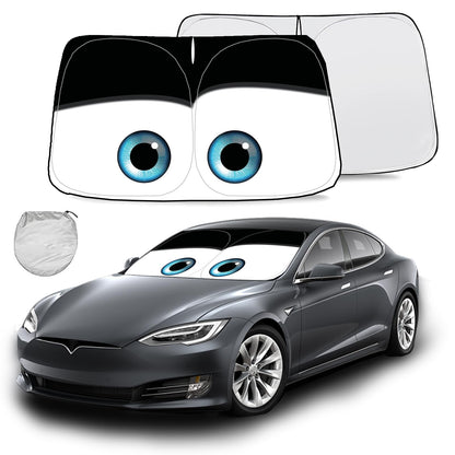 GVEN Windshield Sun Shades Car Sun Shade Protector Blocks UV Rays for Full-Size Sedan & SUV, Mid-Size SUV, Sports Cars, Wagon and Mid-Size Pickup Truck Car Accessories (Black, L)