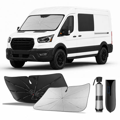 for Chevrolet Tahoe & Traverse 2010-2026 | Zanch Windshield Sun Shade Umbrella [99% UV Protection, Up to 75℉ Cooler] Snug Fit, Scratch-Free, Built to Last, Foldable Front Sunshade Umbrella