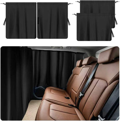 3PCS Car Privacy Curtains Kit,Rear Window Car Curtains & Divider Curtain