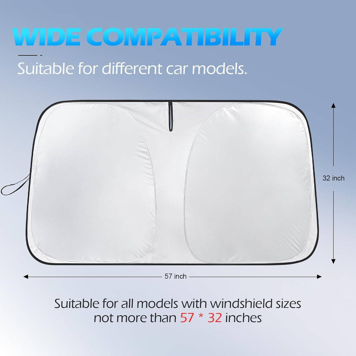 FLORICH Car Windshield Sunshade Reflective Car Sun Protection Blocks 99% Heat & Keeps Interior Cool Foldable Sun Visor Cover Universal Fits Cars, SUVs&Trucks for Summer60 L x 33" W