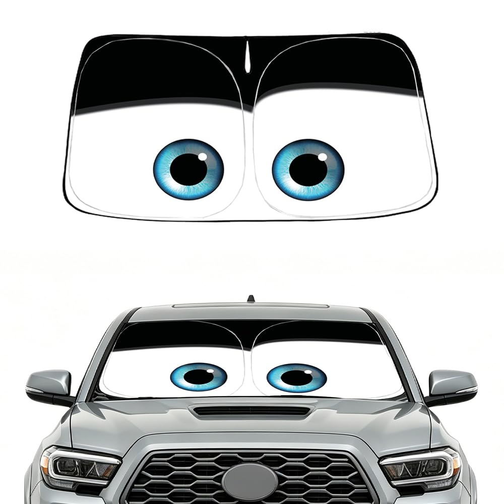 GVEN Windshield Sun Shades Car Sun Shade Protector Blocks UV Rays for Full-Size Sedan & SUV, Mid-Size SUV, Sports Cars, Wagon and Mid-Size Pickup Truck Car Accessories (Black, L)