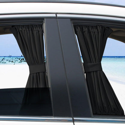 for car Magnetic Curtains 2 x 50s Car Sunshade,Sun Shade Window Curtain Adjustable Sunshade Drape Visor Valance Curtain(Black)