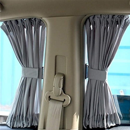 BININBOX 2X 70/50cm Auto Rear Valance UV Sunshade Drape Visor Car Side Window Curtain (Black, 50S(19.68''X15.35''))