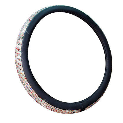 New Diamond Leather Steering Wheel Cover with Bling Crystal Rhinestones