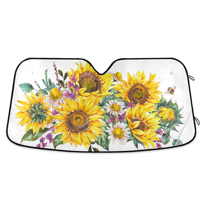 Elegant Pink Rose Gold Floral Car Windshield Sun Shade Block UV Rays Sun Visor Protector Accordion Folding Sunshade Keep Vehicle Cool&Damage Free,Easy to Use,Fits Windshields of Various Sizes