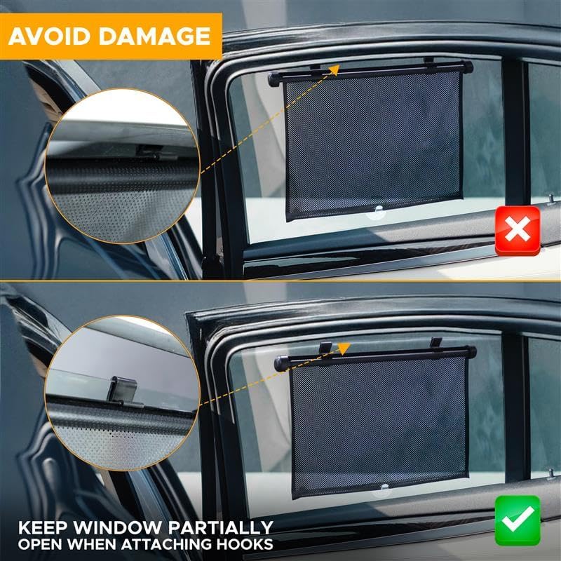EcoNour Car Window Shades for Baby (2 Pack) Side Sunshade, Sun Visor