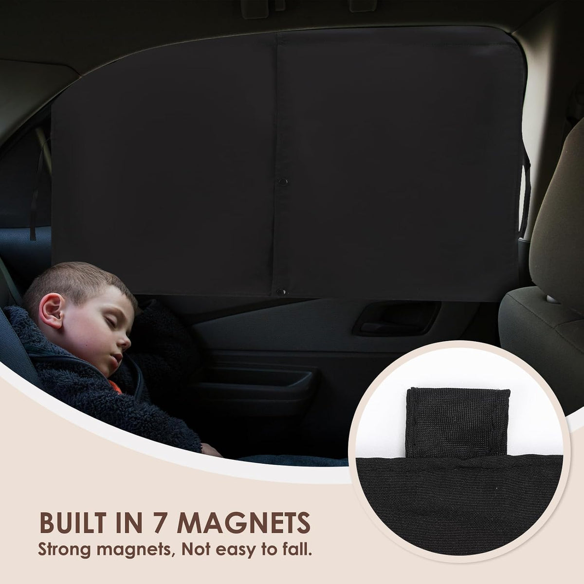 Vitog 2 PCS Car Window Shades, Magnetic(7 Magnets) Car Sun Shade for Baby