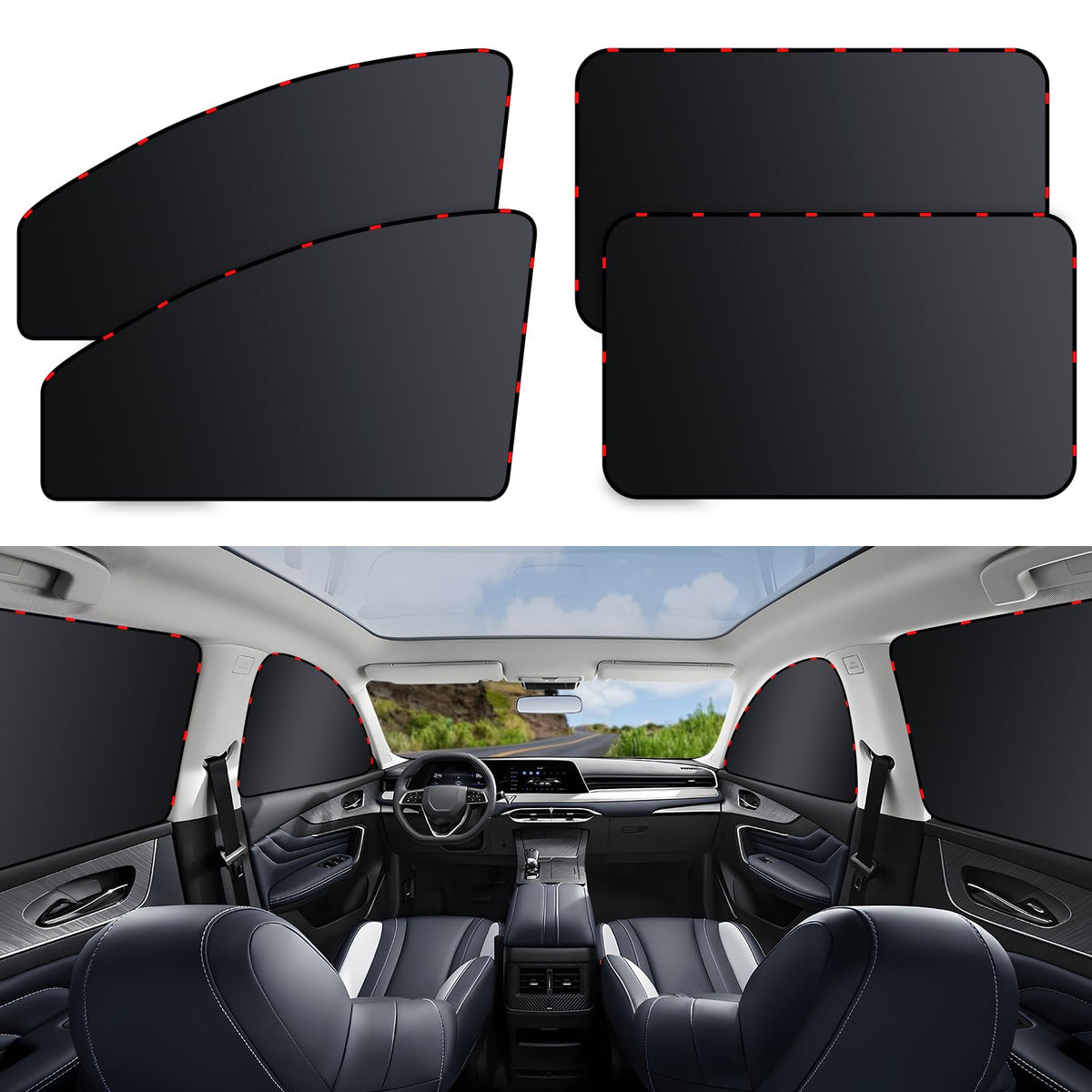 ZATOOTO Magnetic Car Window Shades for Side Window Sun Shade, Full Blackout