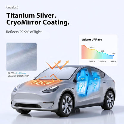 2026 Upgraded Windshield Sun Shade for Toyota RAV4 [Precision Custom Fit, Superior UV & Heat Block] Cooling Tech Fabric, Durable Foldable with Storage Bag, Fits 2000-2026