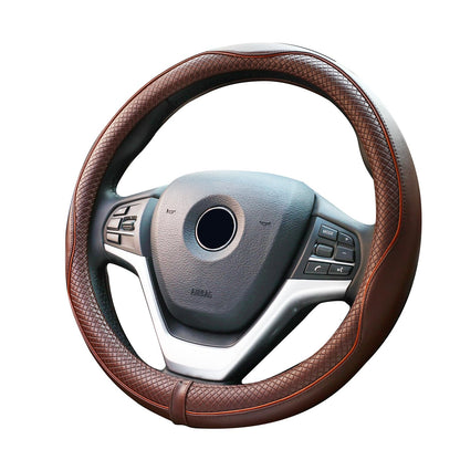 Valleycomfy Steering Wheel Covers Universal 15.75 inch - Genuine Leather