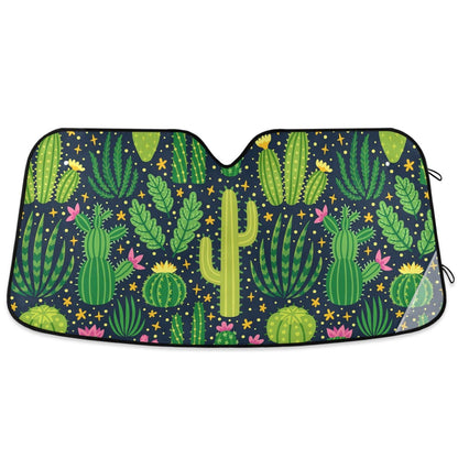 Black Leopard Car Windshield Sun Shade African Animal Skin Print Foldable UV Ray Sun Visor Protector Sunshade to Keep Your Vehicle Cool (51" x 27")