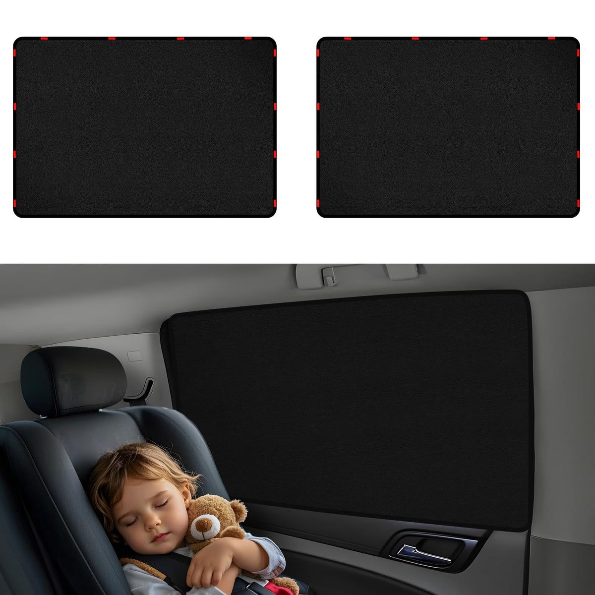 ZATOOTO Car Magnetic Side Window Sun Shades, Car Sunshades Curtains, 2 Pack