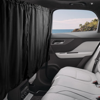 Car Privacy Curtains for Windows - 3Pcs Blackout Car Divider Curtain and Side Window Shades, Light Blocking Rear Seat Cover for Camping Sleeping Nap, Universal Fit Sedan SUV Truck