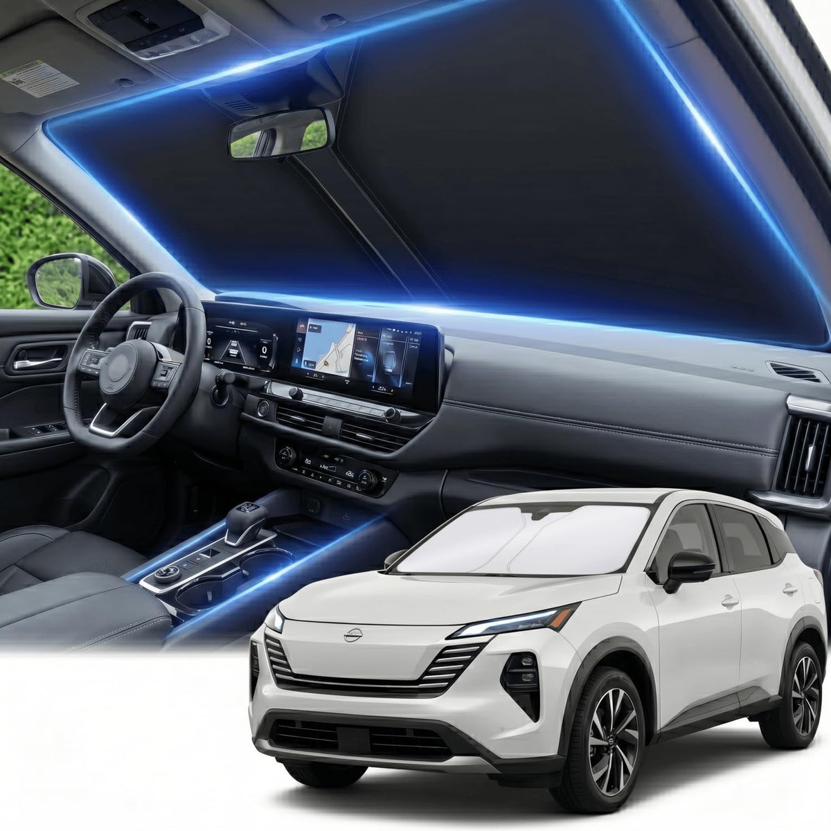 for Honda Accord 2018-2022 Windshield Sun Shade Front Window Shade Custom Fit Accord Accessories Sun Visor Foldable Shade Blocks UV Rays Summer Must Have Car Accessories
