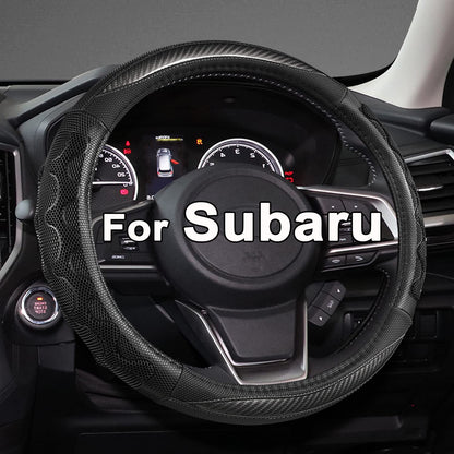 GIANT PANDA Customized Auto Steering Wheel Cover for Subaru Forester, Car Steering Wheel Cover for Subaru Outback and Crosstrek - Solid Black