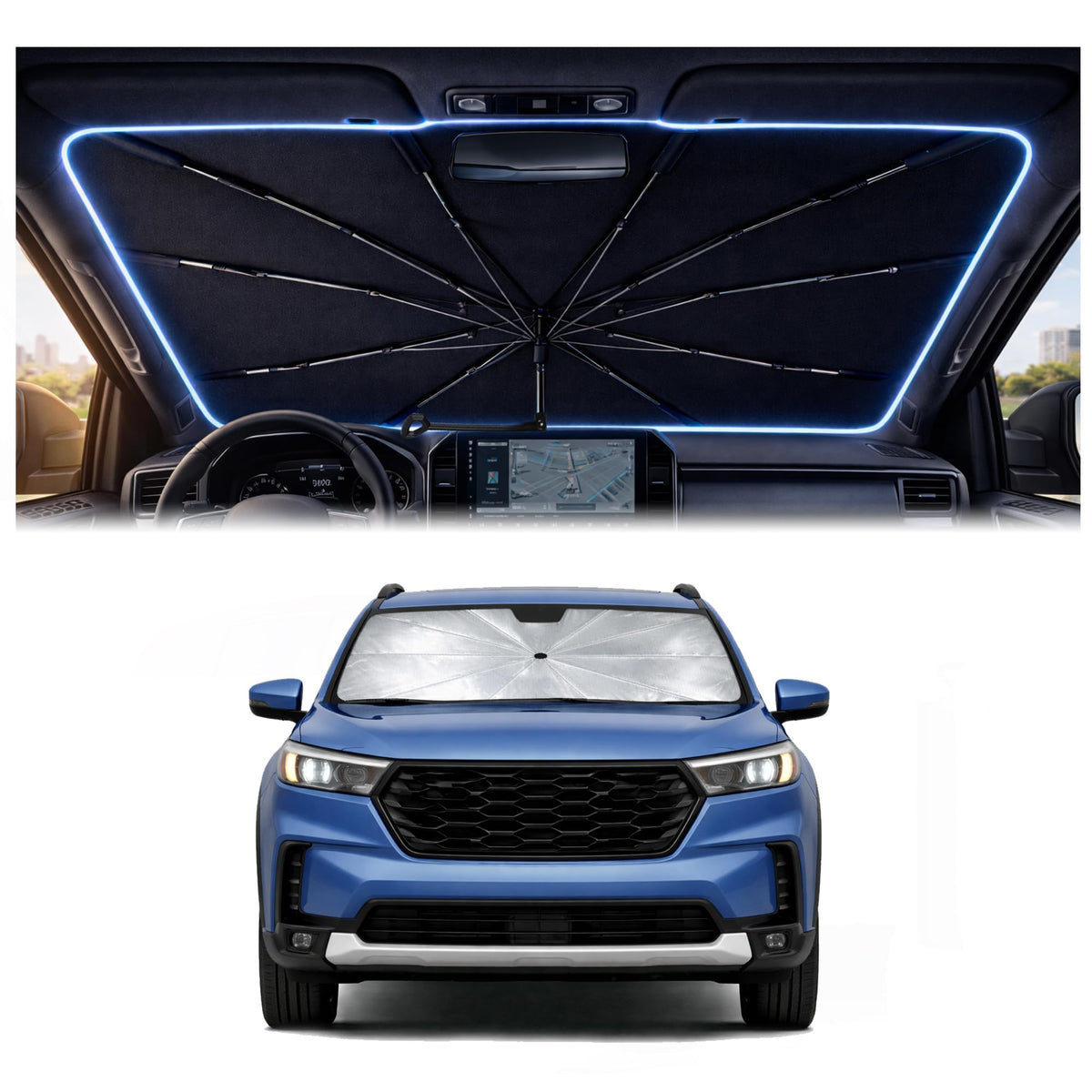 Car Windshield Sun Shade Umbrella for Mercedes Benz GLE 2020-2026