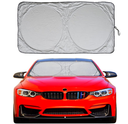 Car Windshield Sun Shade with Storage Pouch by A1 Sunshade Retractable Automotive Car Truck SUV Front Window Shield Blocker Screen Visor Protector Cover for Auto Interior Accessories for Heat Medium