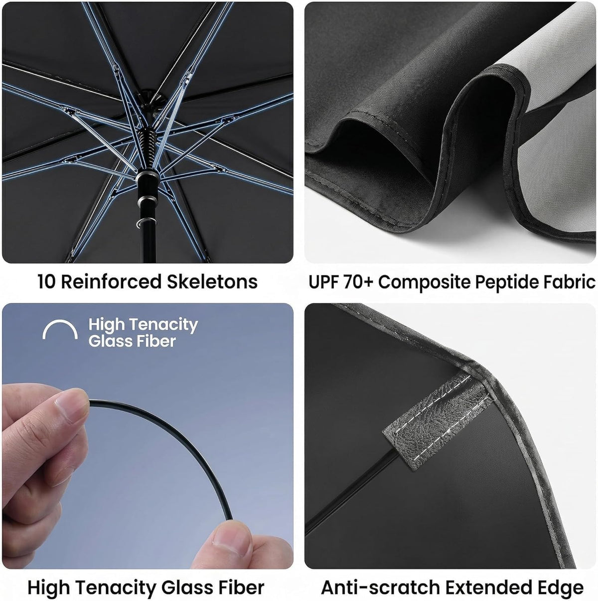 Car Windshield Sun Shade Umbrella, Univeral Fit Mid-Large Sedan & SUV