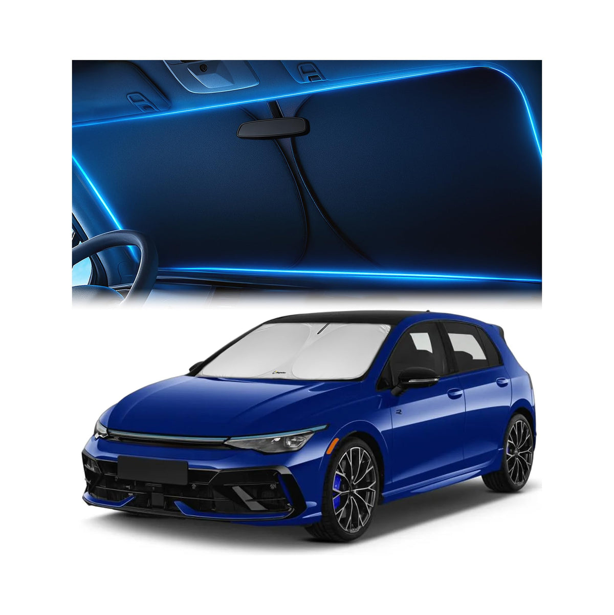 Magnelex Windshield Sun Shade for Kia K5 2021-2026 / Hyundai Sonata 2020-2026, Foldable Car Window Sunshade, Heat & UV Visor Cover, Reflective Front Shades Accessories