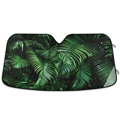 Leopard Skin Print Car Windshield Sun Shade Animal Brown Foldable UV Ray Sun Visor Protector Sunshade to Keep Your Vehicle Cool (55" x 27.6")