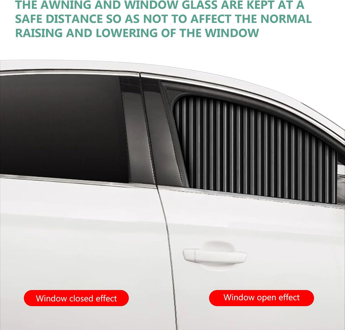 Upgrade 4 Pack Slide Rail Car Window Sun Shades for Side Window Magnetic Car Curtains for Privacy Car Window Covers Blackout Blinds to a Classy Ride for Camping Sleeping (with Straps - Black)