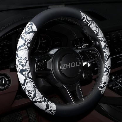 Cow Print Steering Wheel Cover,14.5-15",Microfiber Leather,Anti-Slip,Women