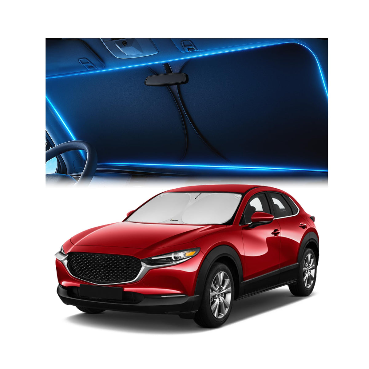Magnelex Windshield Sun Shade for Kia K5 2021-2026 / Hyundai Sonata 2020-2026, Foldable Car Window Sunshade, Heat & UV Visor Cover, Reflective Front Shades Accessories