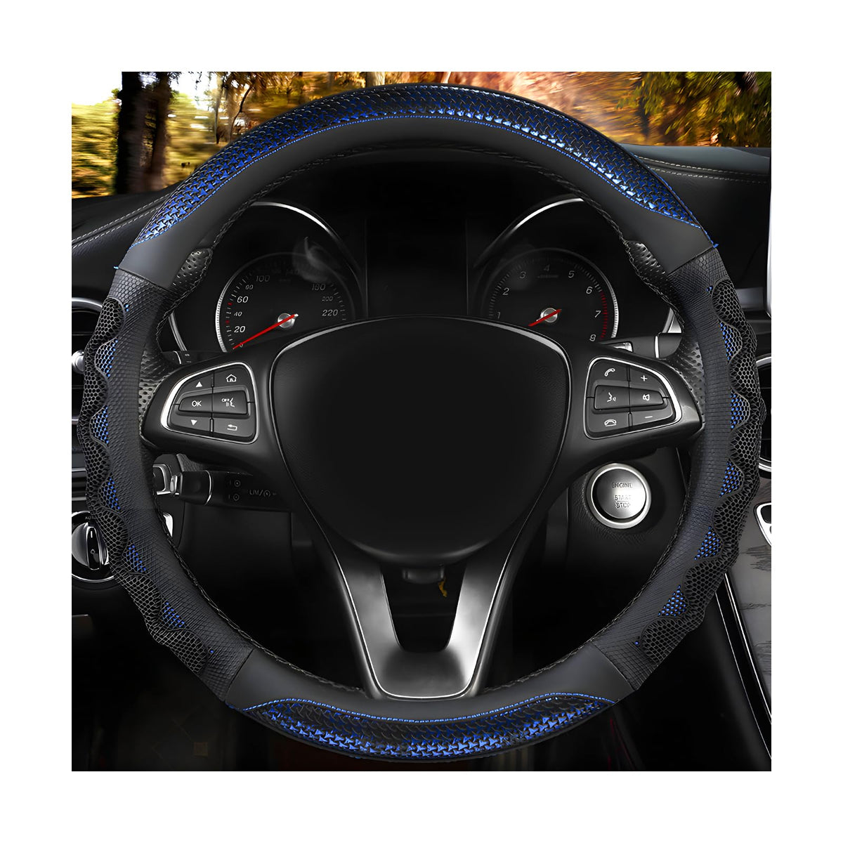 Car Steering Wheel Cover, 15 Inch Anti-Slip Steering Wheel Cover Protector with 3D Honeycomb Design, Universal Steering Wheel Covers for Cars Truck SUV, Car Accessories (Red)