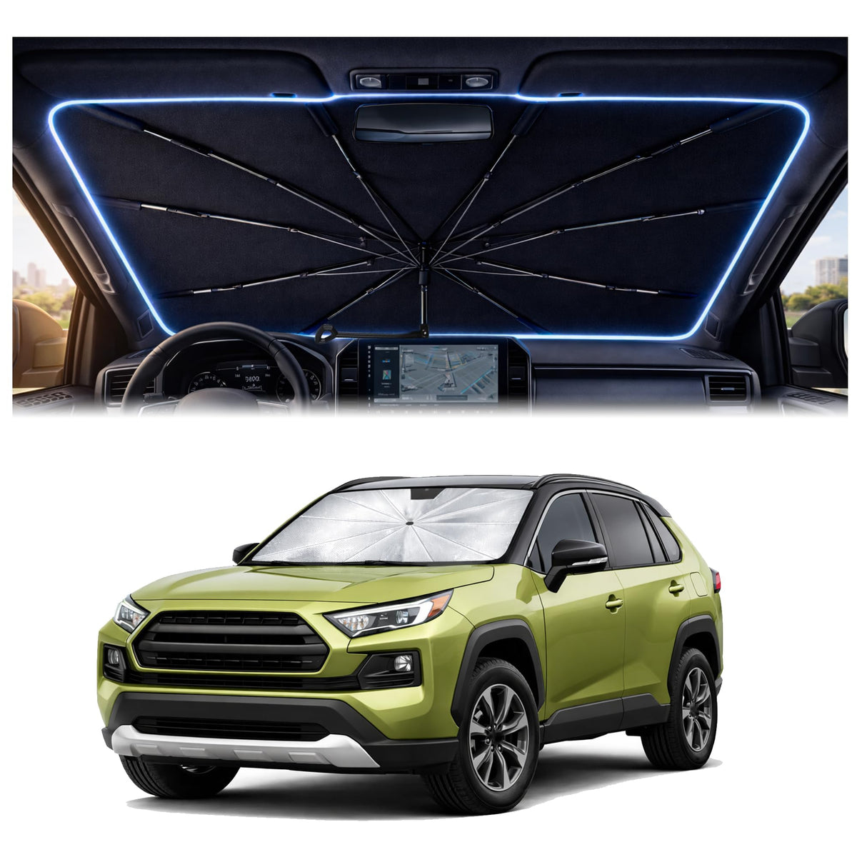 Car Windshield Sun Shade Umbrella for Mercedes Benz GLE 2020-2026