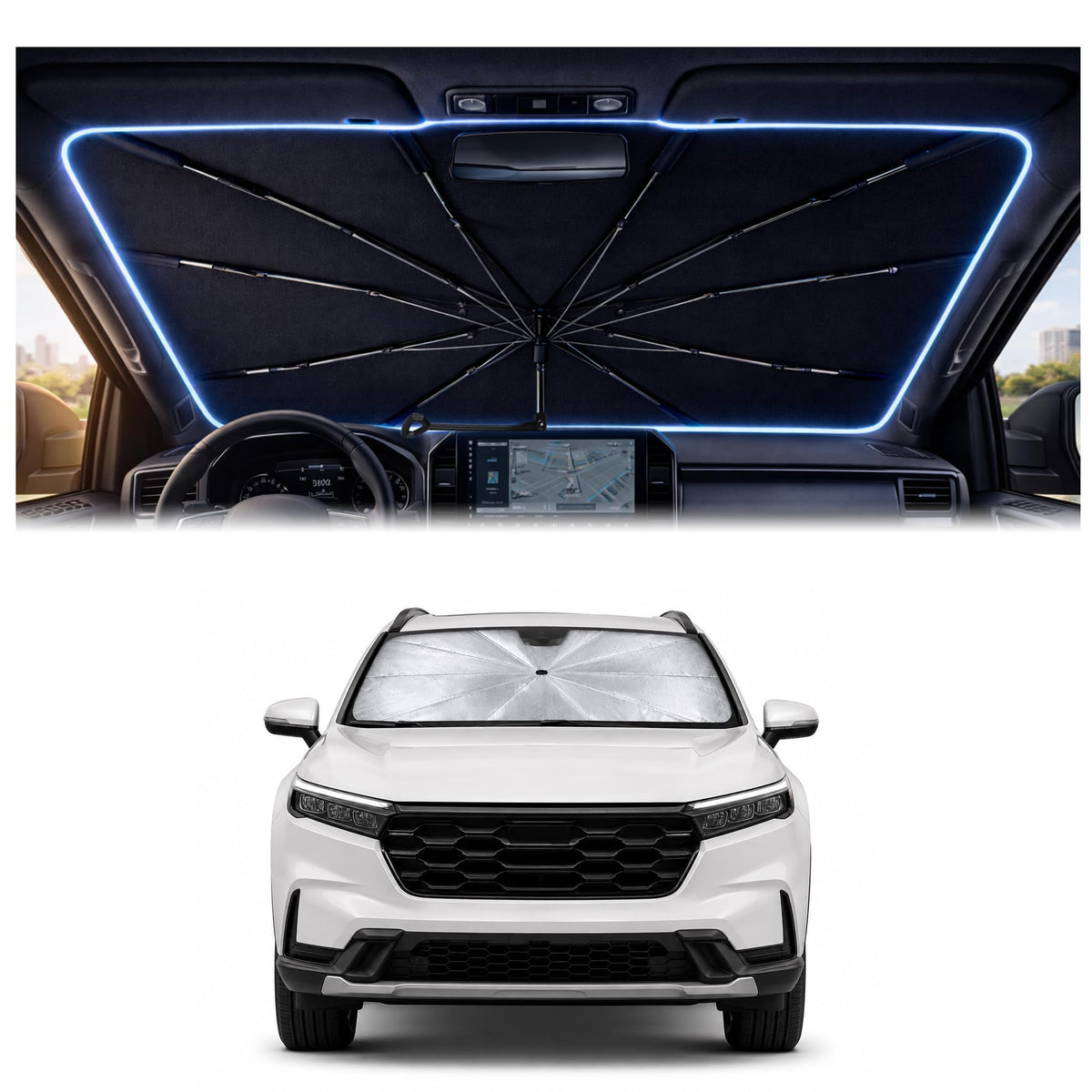 Car Windshield Sun Shade Umbrella for Mercedes Benz GLE 2020-2026