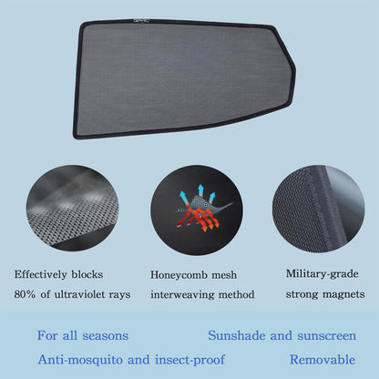Car Magnetic Sun Protection Curtain 5Pack Fit for Toyota Camry 2007 2008 2009 2010 2011 UV Protection, Insect Screen, Rear Passenger Side Window Visor-Black