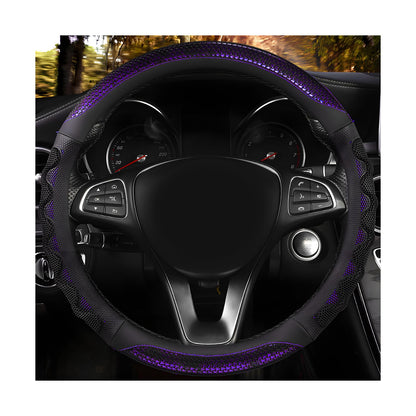 Car Steering Wheel Cover, 15 Inch Anti-Slip Steering Wheel Cover Protector with 3D Honeycomb Design, Universal Steering Wheel Covers for Cars Truck SUV, Car Accessories (Red)
