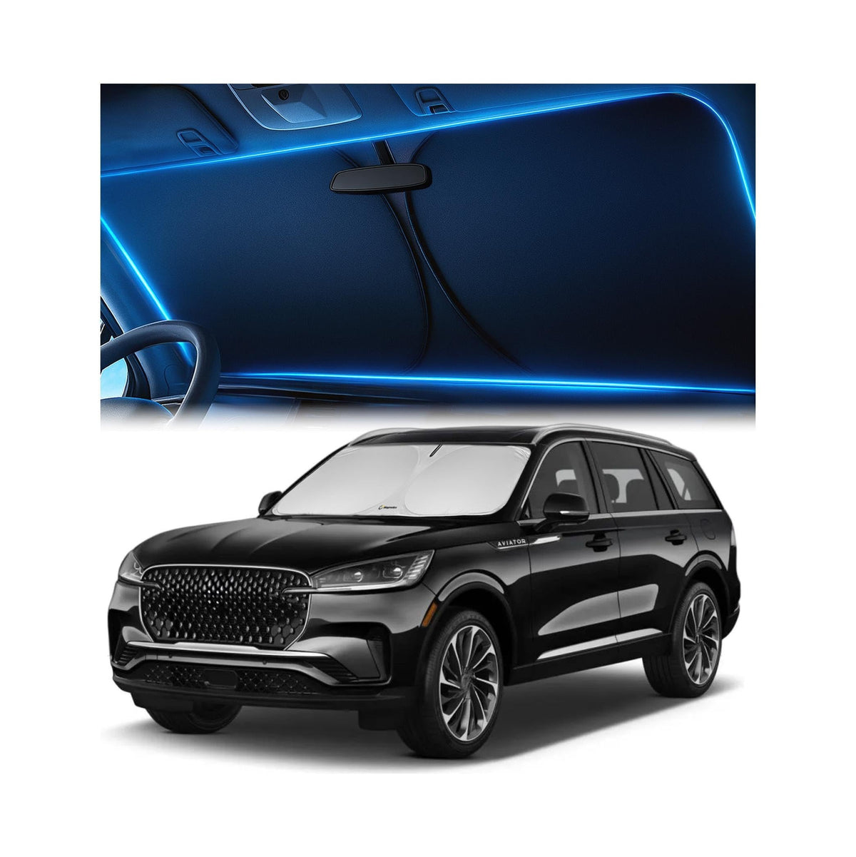 Magnelex Windshield Sun Shade for Kia K5 2021-2026 / Hyundai Sonata 2020-2026, Foldable Car Window Sunshade, Heat & UV Visor Cover, Reflective Front Shades Accessories