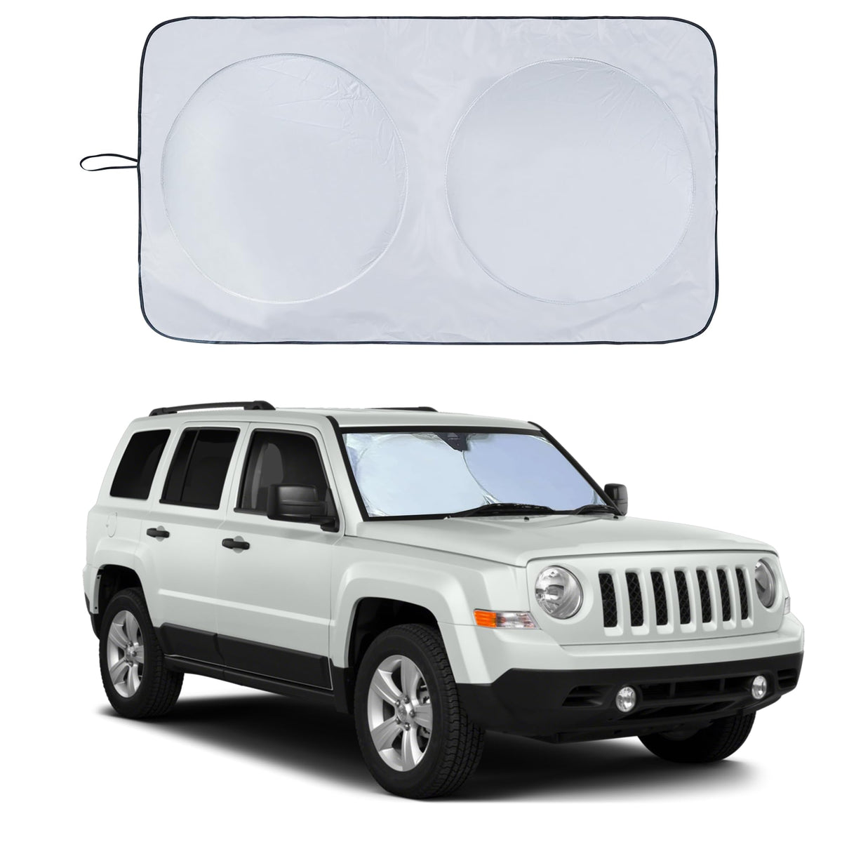 Car Windshield Sunshade, Cute Dog & Cat Front Windshield Sun Shade - Medium