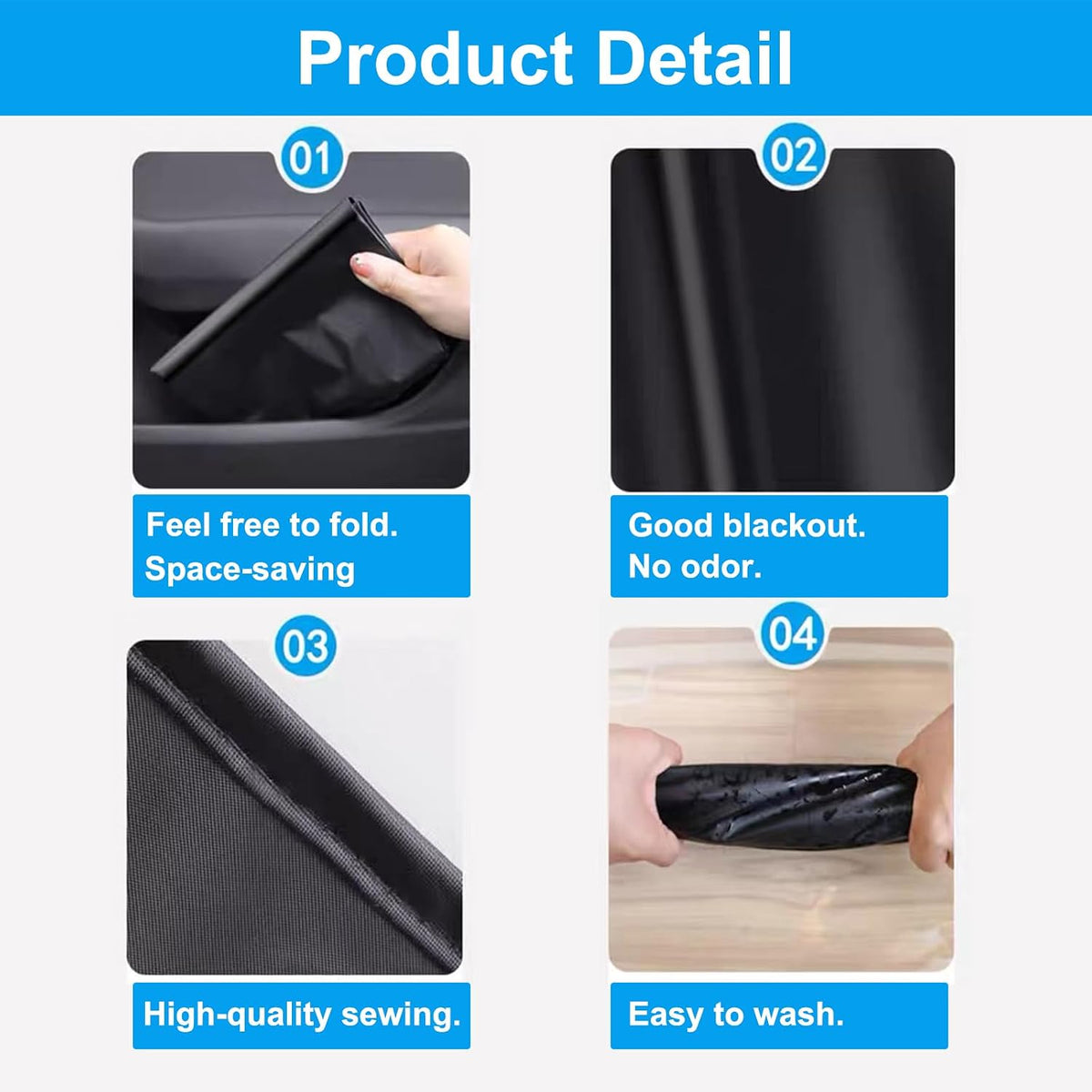 Ovege Blackout Car Window Curtains 4pcs Magnetic Privacy