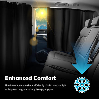 4PCS Car Window Shades Kit with Tailgate Shade,Thickened Vinyl Coated Car Window Covers for Privacy and Maintaining Cool Auto Interior Temperature,Universal Cars Curtains for Windows