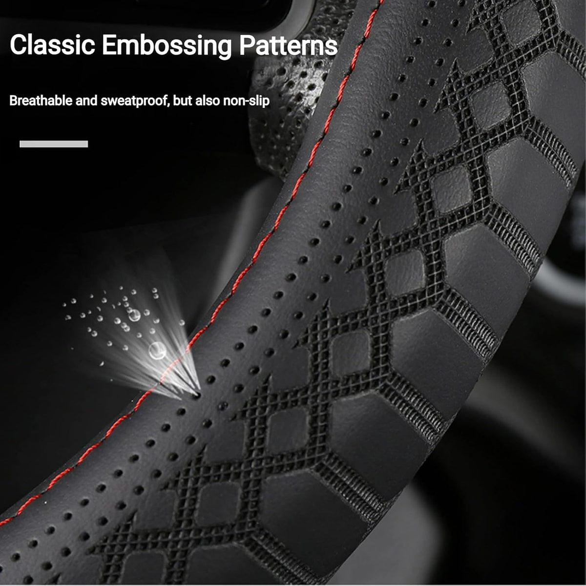 18 Inch Steering Wheel Cover for Semi Trucks - Premium Soft-Touch Faux Leather with No-Slip Grip, Fits Big Rig, RV & 18 Wheeler (Black, 18 inch)