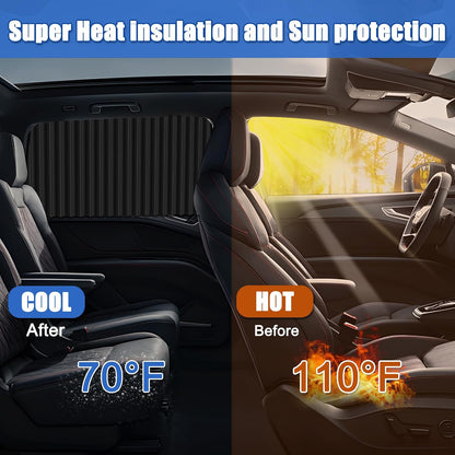 XCBYT Car Privacy Curtains for Side Window, 4 Pack Blackout