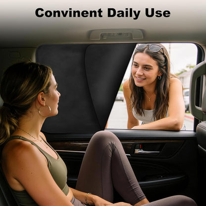 XCBYT Magnetic Car Side Window Shades, 100% Blackout Privacy Soft Suede