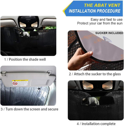 Elegant Pink Rose Gold Floral Car Windshield Sun Shade Block UV Rays Sun Visor Protector Accordion Folding Sunshade Keep Vehicle Cool&Damage Free,Easy to Use,Fits Windshields of Various Sizes