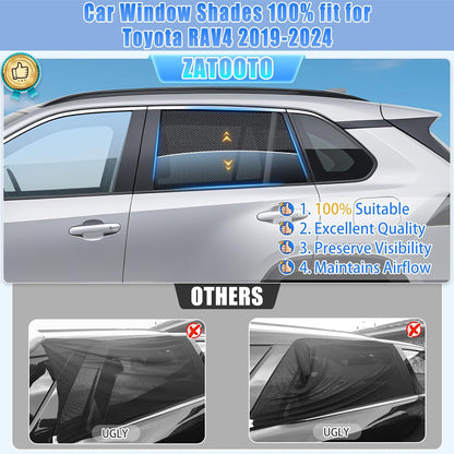 ZATOOTO Car Window Shades Toyota RAV4 2019-2024 for Rear Window, 2 Pack