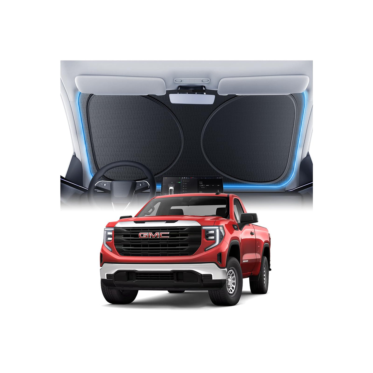 Windshield Sun Shade for Honda CR-V 2000-2026, 100% UV Block & Heat Insulation, Custom Fit Sunshade, Foldable Car Sunshade with Storage Bag, Summer Car Accessory
