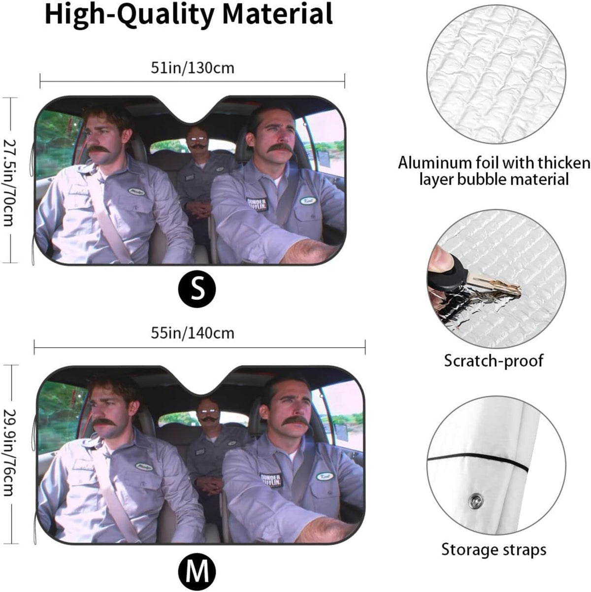 Funny Windshield Sun Shade for Car Sunshade for Car Windshield Covers Blocks UV Rays Automotive Interior Sun Protection 51 x 27.5 in