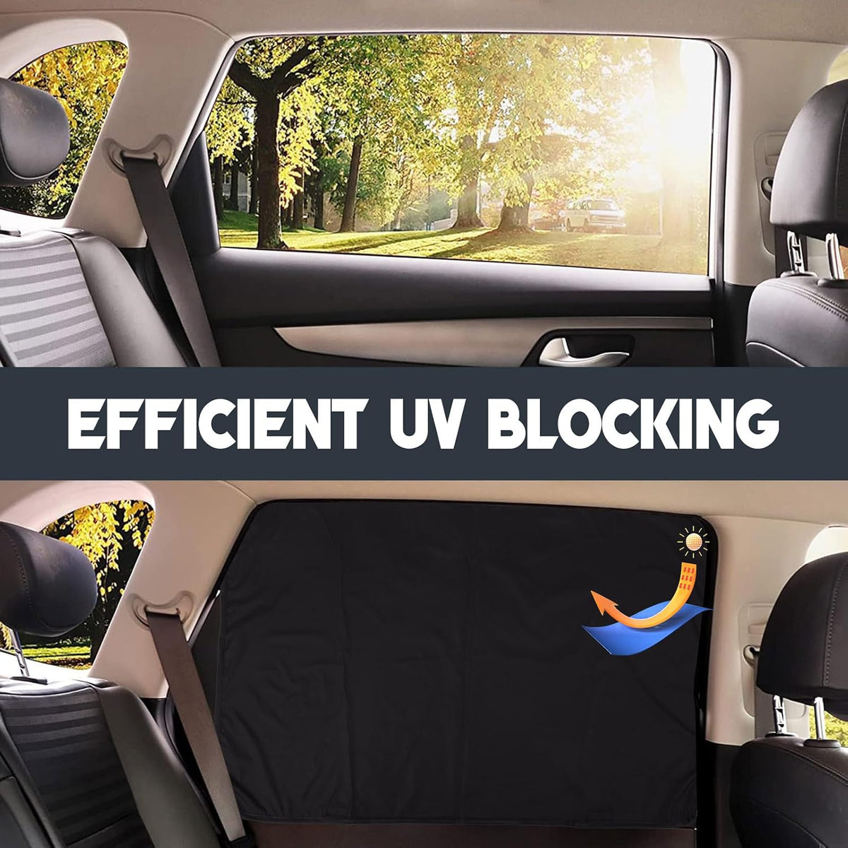 ZATOOTO Car Side Window Sun Shades, Magnetic Privacy Shades Curtain