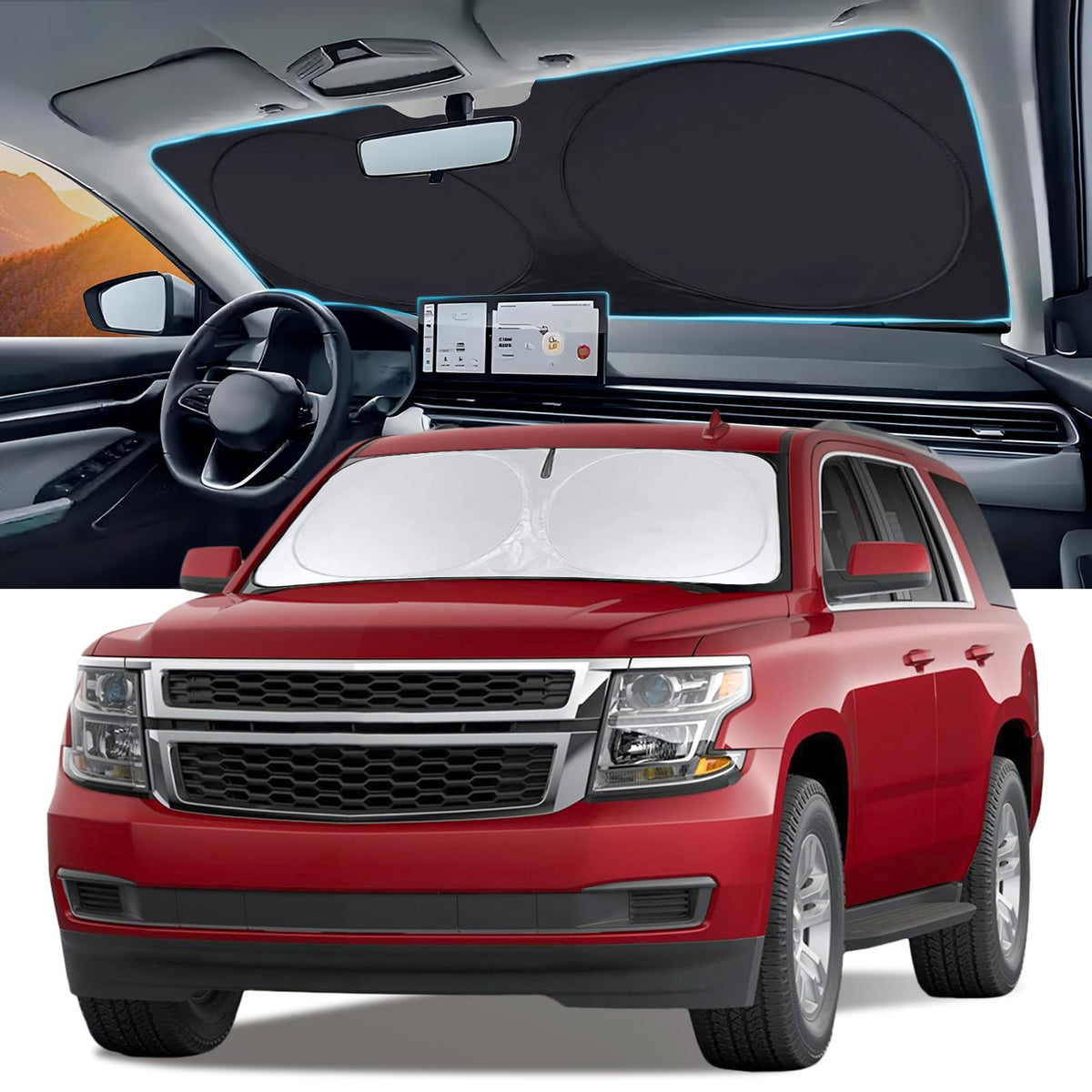 Windshield Sun Shade for Chevrolet Chevy Traverse LS, LT 2018-2026 Sunshade
