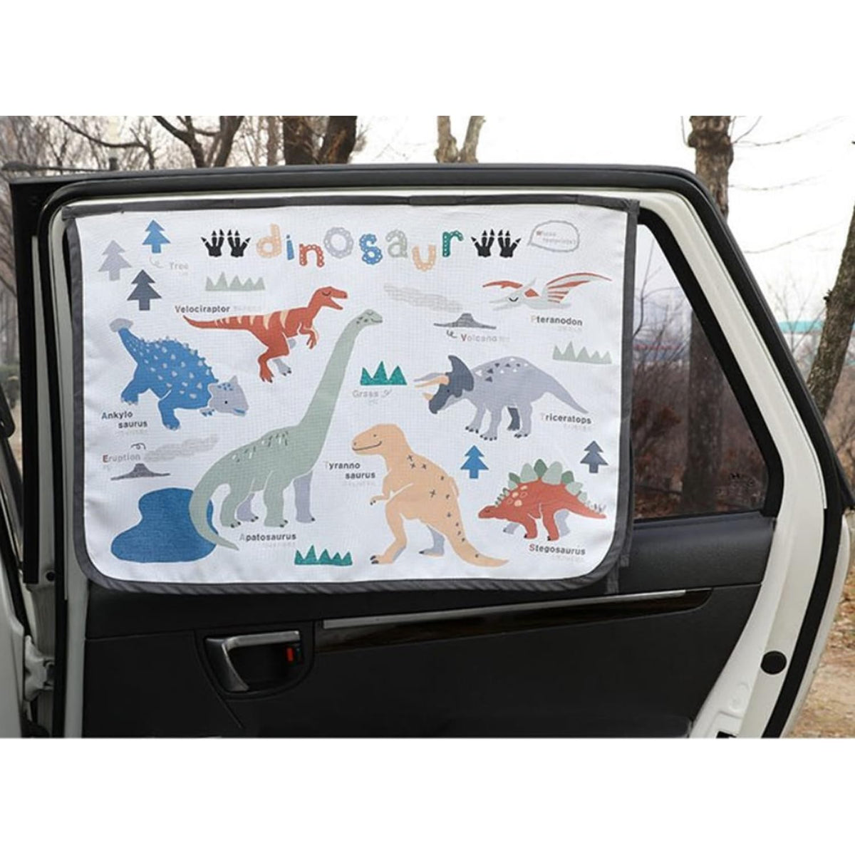 Magnetic Car Sun Shade Curtain for Side Window – Sun Blocker and UV Protector for Baby, Kids, and Pets – Universal Fit with Built-in Magnets for Steel-Framed Door (Be-Kids Alphabet)