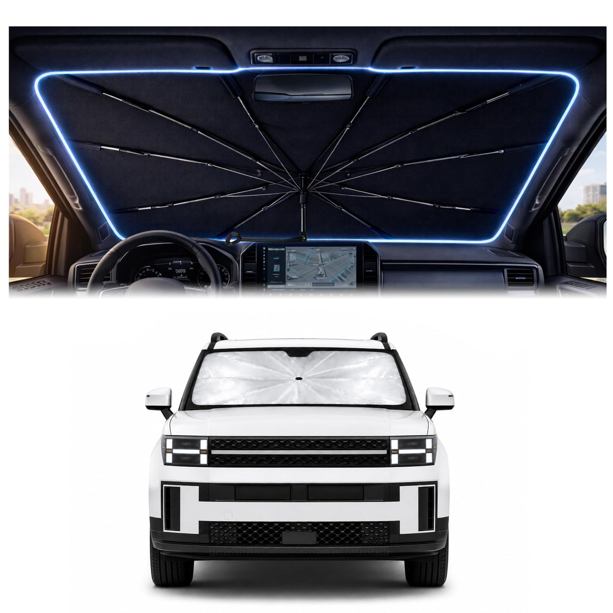 Car Windshield Sun Shade Umbrella for Mercedes Benz GLE 2020-2026
