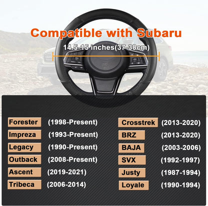 GIANT PANDA Customized Auto Steering Wheel Cover for Subaru Forester, Car Steering Wheel Cover for Subaru Outback and Crosstrek - Solid Black