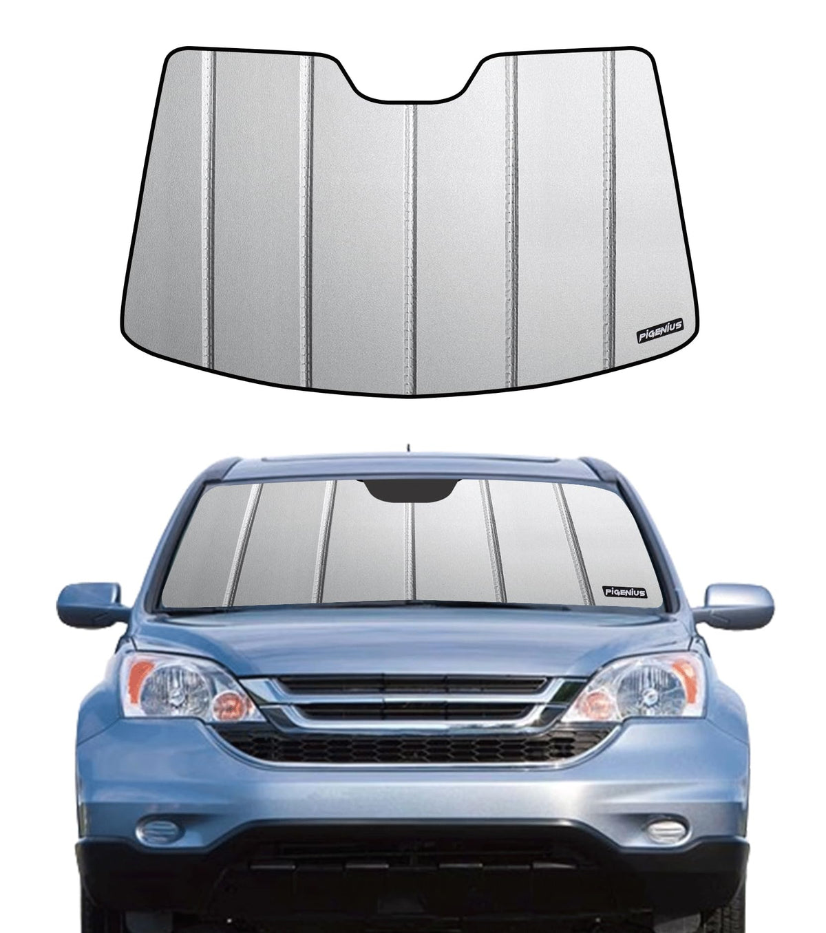 Pigenius Windshield Sunshade for 2007-2011 Honda CR-V, Metallic Silver Finish